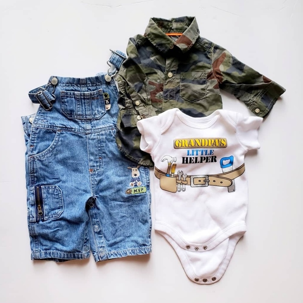 Carters Camouflage Shirt Denim  + Grandpas Helper